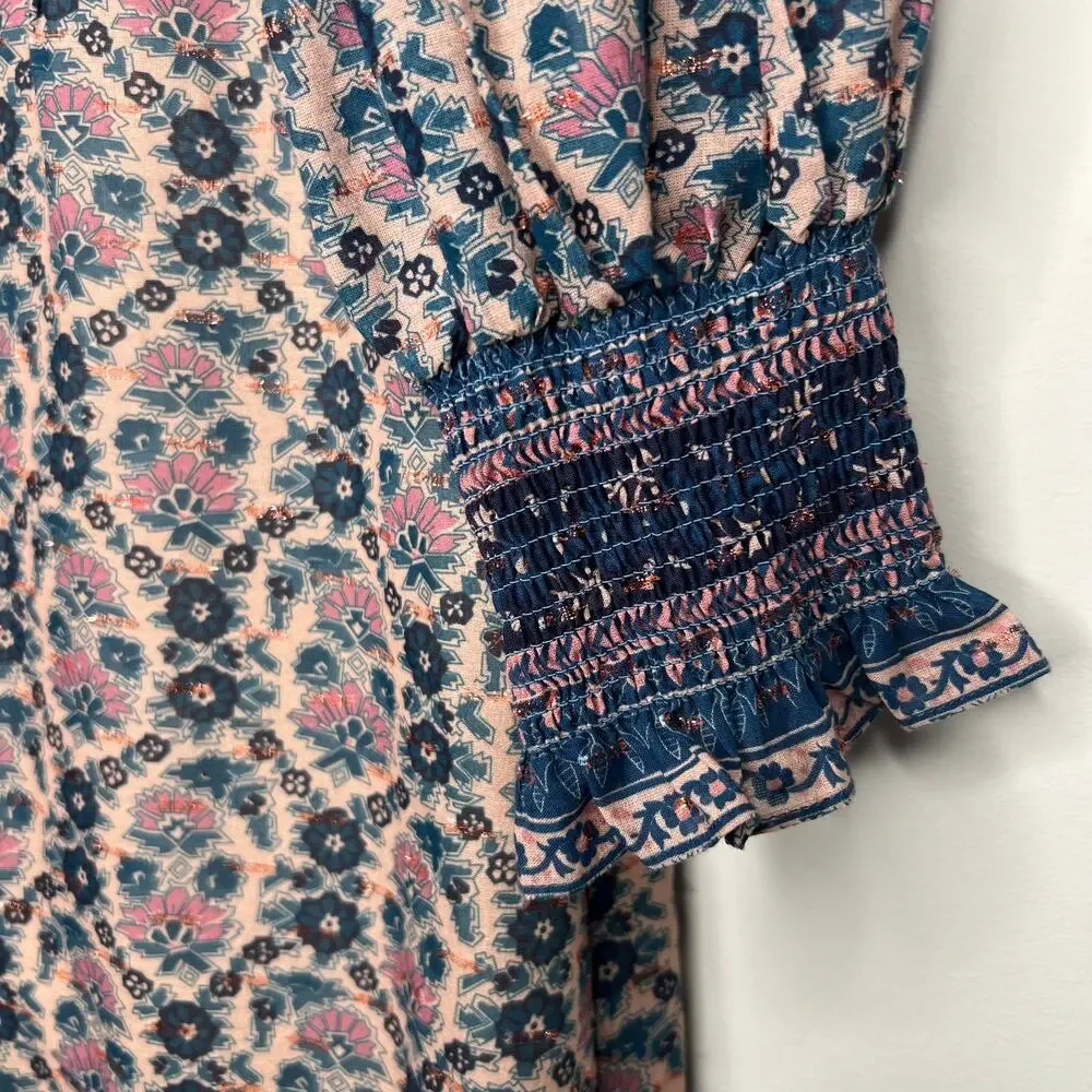 Sea New York Blue Floral Midi Dress Size 8 - Picture 8 of 9